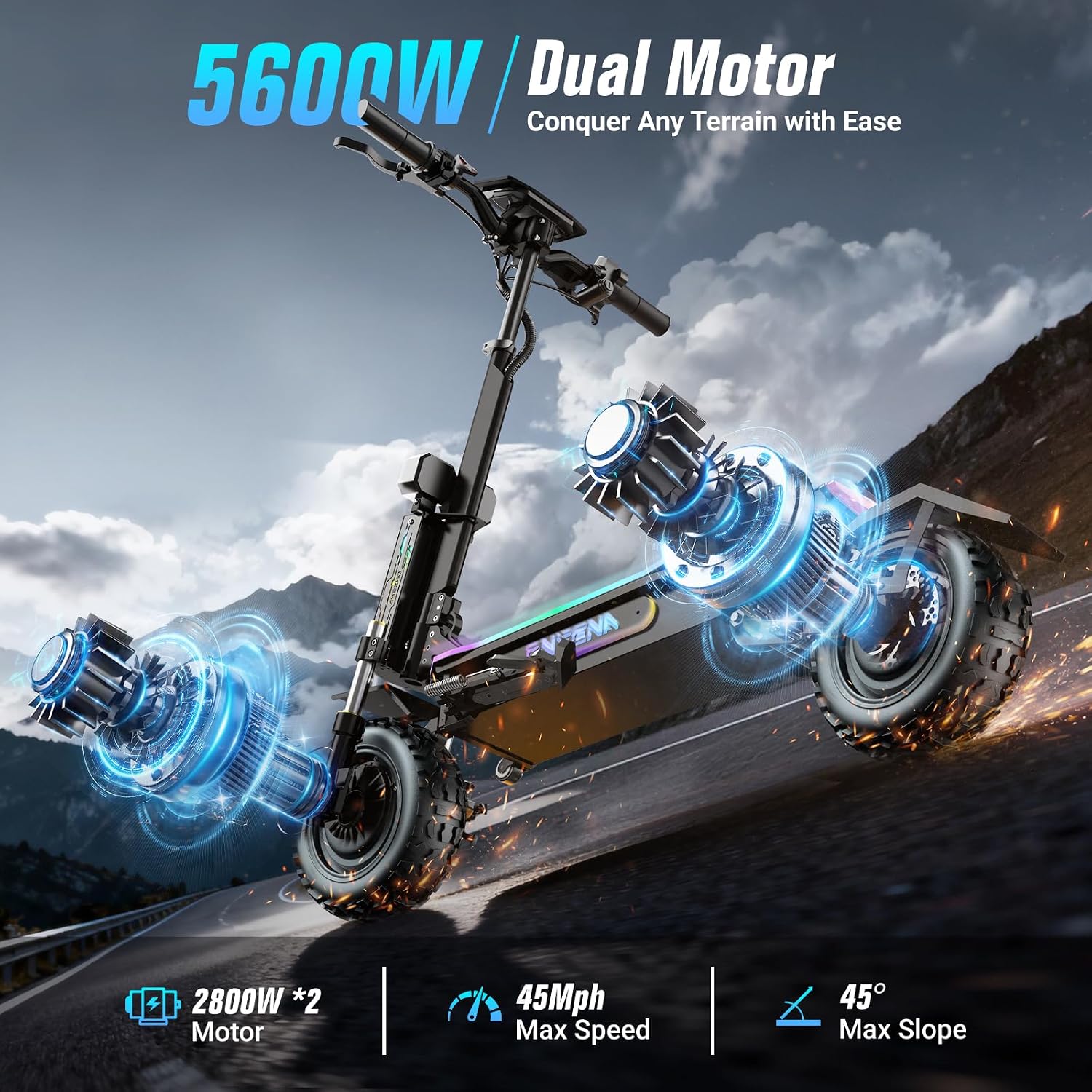 Электросамокаты для взрослых – – обзор и цена 60V 5600W Dual Motor Electric Scooter
